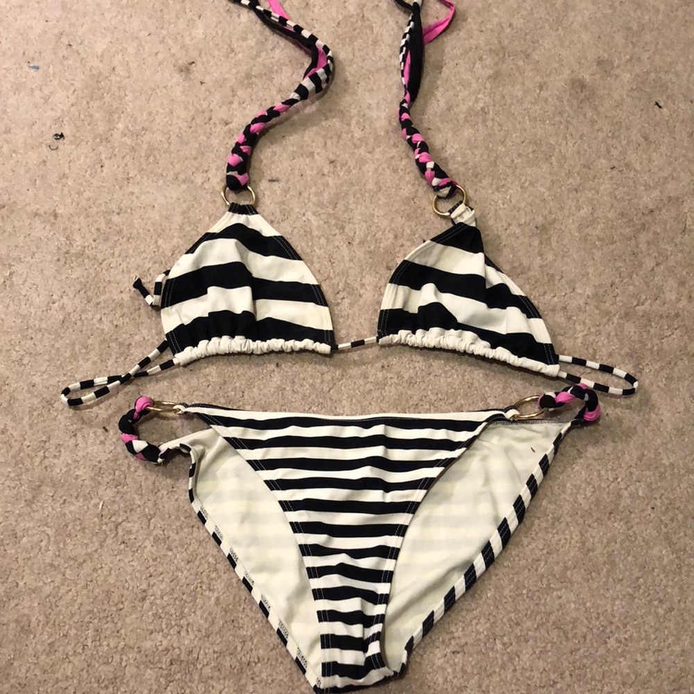 OndadeMar Black and White Striped Bikini